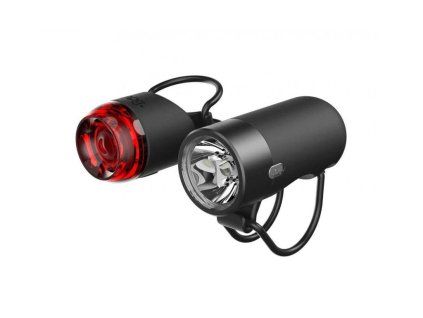 KNOG svetlo - predné + zadné PLUG Black 250/10lm
