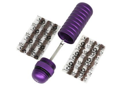 PEATY'S sada na opravu HOLESHOT TUBELESS PUNCTURE PLUGGER KIT purple